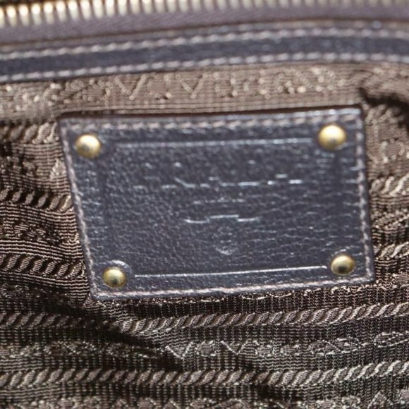 Prada Dark Brown Canapa Style Satchel Tote Shoulder Bag - Picture 9 of 9